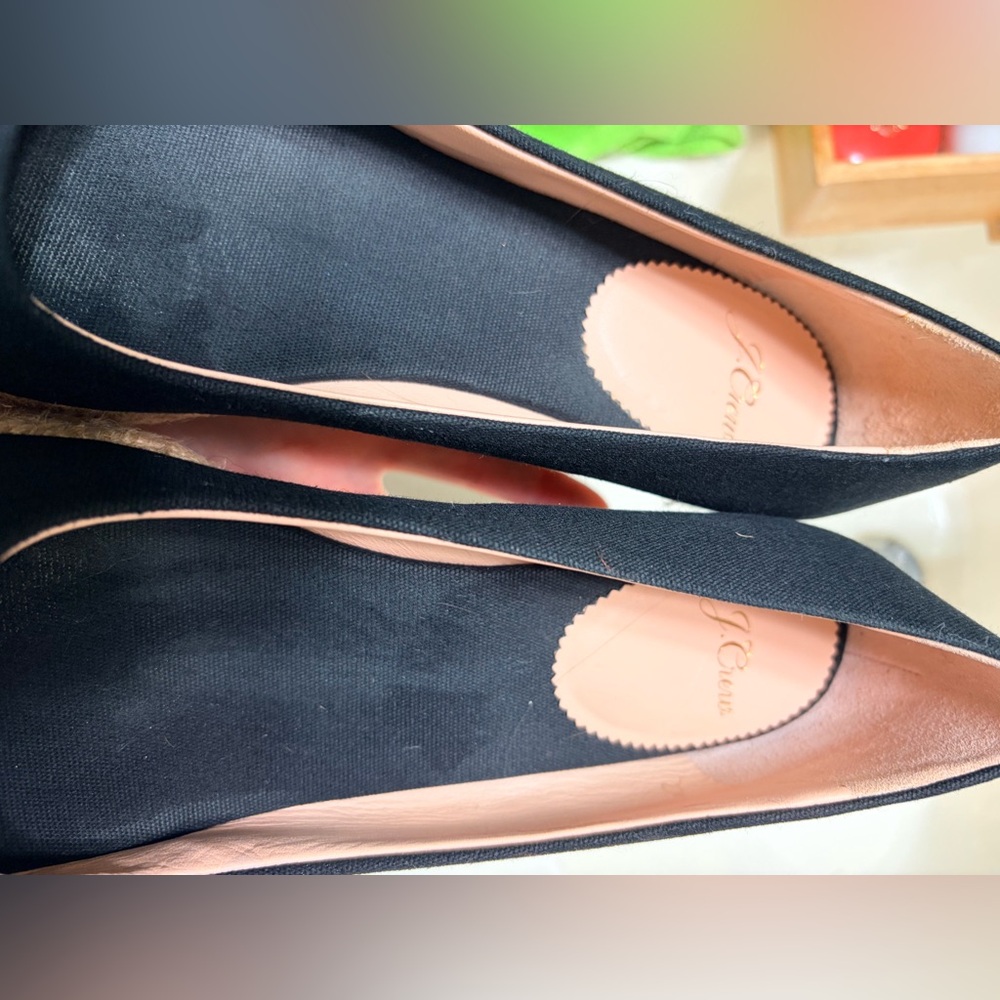 Black Wedge Espadrille Shoes J Crew sz 7 - Picture 17 of 17